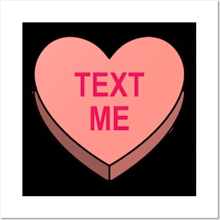 Valentines Candy Heart Pink Text Me Posters and Art